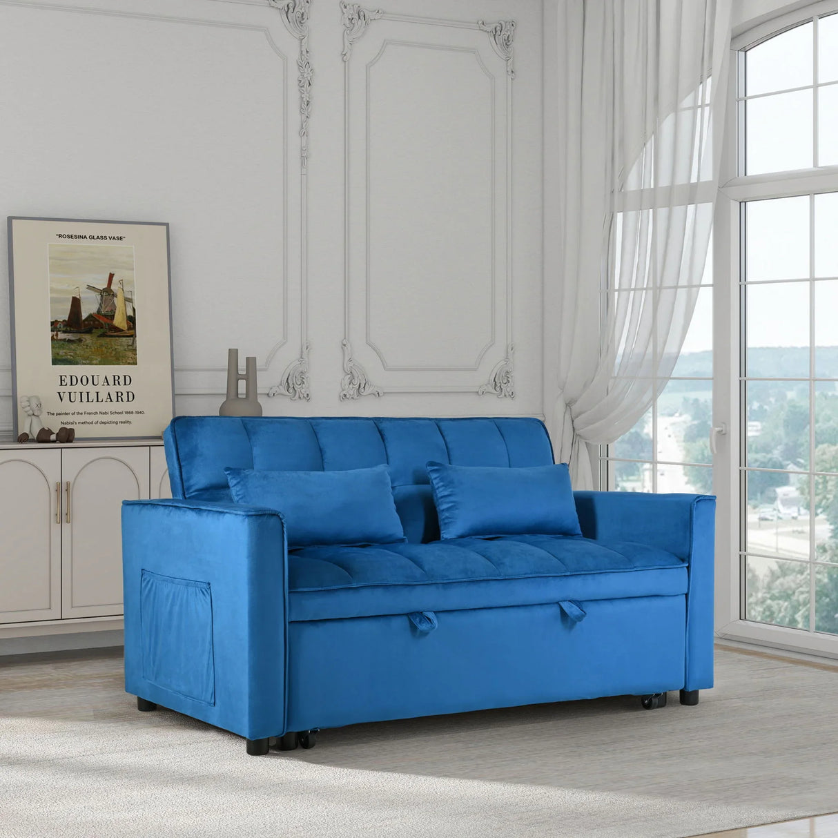3 In 1 Pull Out Couch Convertible Sofa Bed With Reclining Backrest - Furniture Home Direct