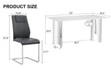 Dining Set Marble Table With Black Upholstered Chairs White - Furniture Home Direct