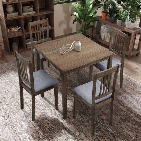 Mid Century Modern Square 5 Piece Dining Set - Furniture Home Direct