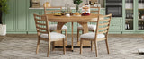 Dining Set Round Wood Table With Ladder Back Chairs Natural - Furniture Home Direct