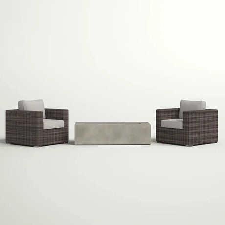 Outdoor Rattan Wicker Seating Set With Cushions 2 Person Patio Furniture - Espresso / Gray - Furniture Home Direct