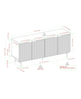 Modern Fluted Door Minimalist Storage Sideboard - Furniture Home Direct