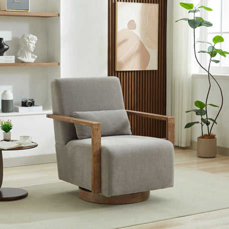 Swivel Modern Upholstered Accent Chair With Armrests - Furniture Home Direct