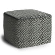 Briella - Square Woven Outdoor / Indoor Pouf - Gray / White - Furniture Home Direct