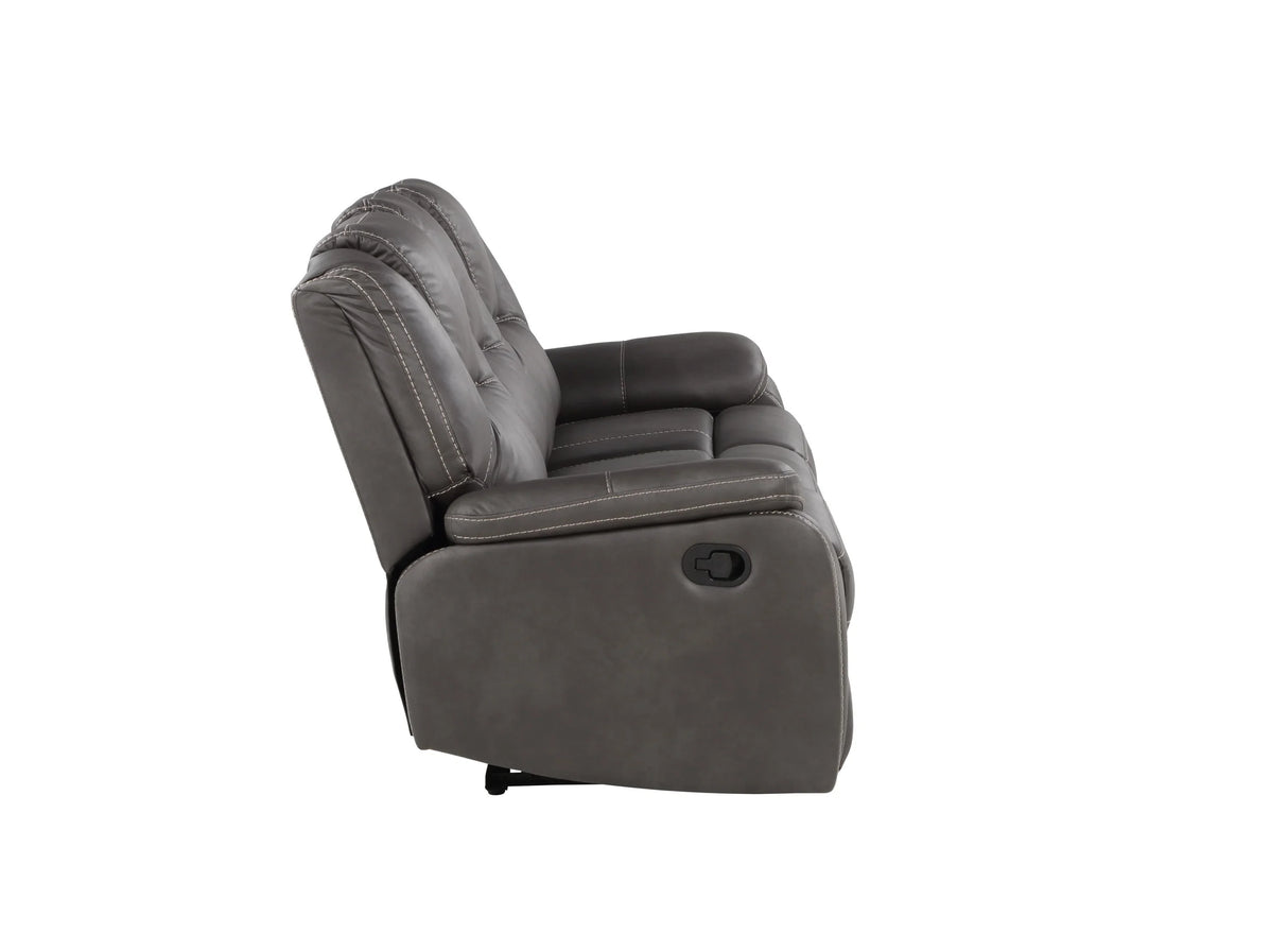 Katrine - 3 Piece Reclining Living Room Set - Charcoal - Furniture Home Direct