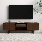 Alexa - Mid-Century Modern Style TV Stand - Dark Brown / Wood - Furniture Home Direct