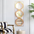 3 Mirror Piece Wall Mirror InRectangular Frame, Home Wall Decor For Bedroom Living Room - Brown - Furniture Home Direct