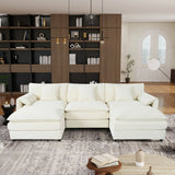 Modern Comfy Deep Seat Modular Sectional Sofa Cloud Couch With Ottoman - Furniture Home Direct