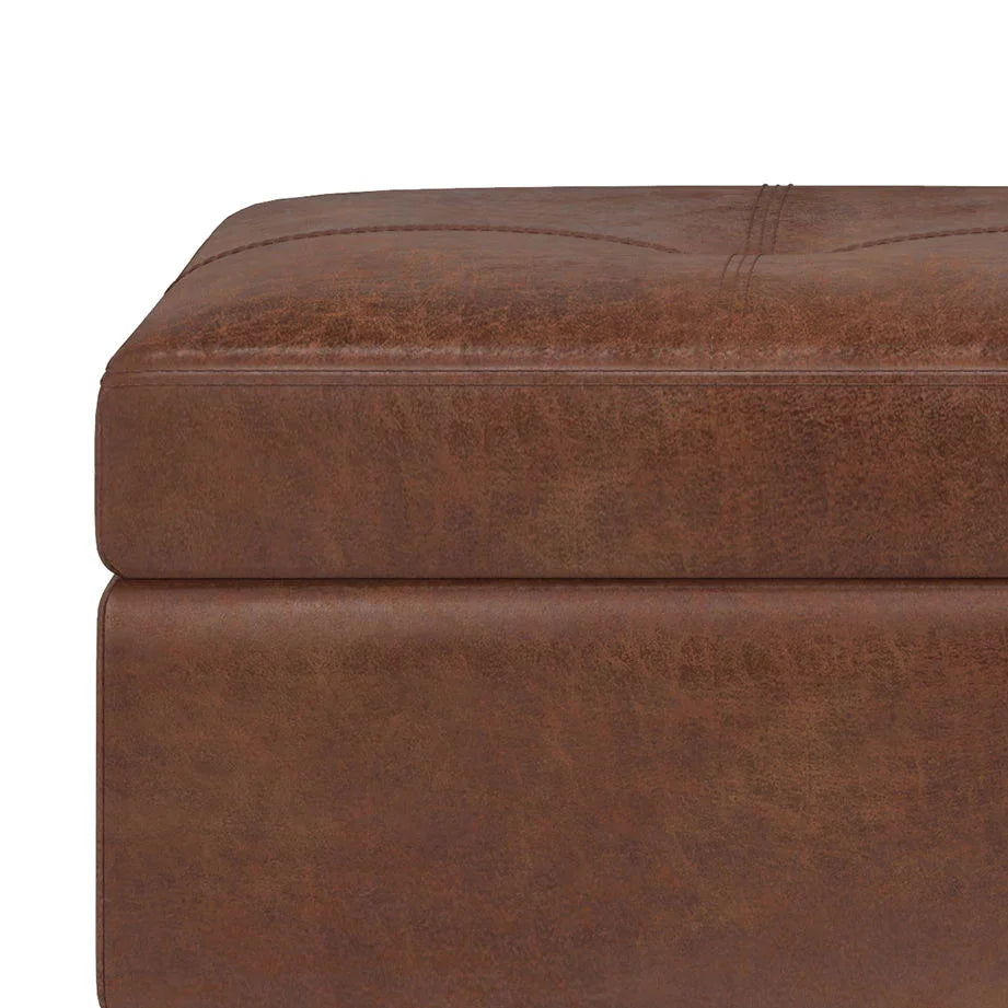 Oregon - Contemporary Storage Ottoman Bench With Tray - Furniture Home Direct
