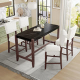 5 Piece Counter Height Dining Set, Bar Table With 4 Upholstered Chairs - Furniture Home Direct