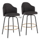 Ahoy - Contemporary Fixed Height Counter Stool Round Footrest (Set of 2) - Furniture Home Direct