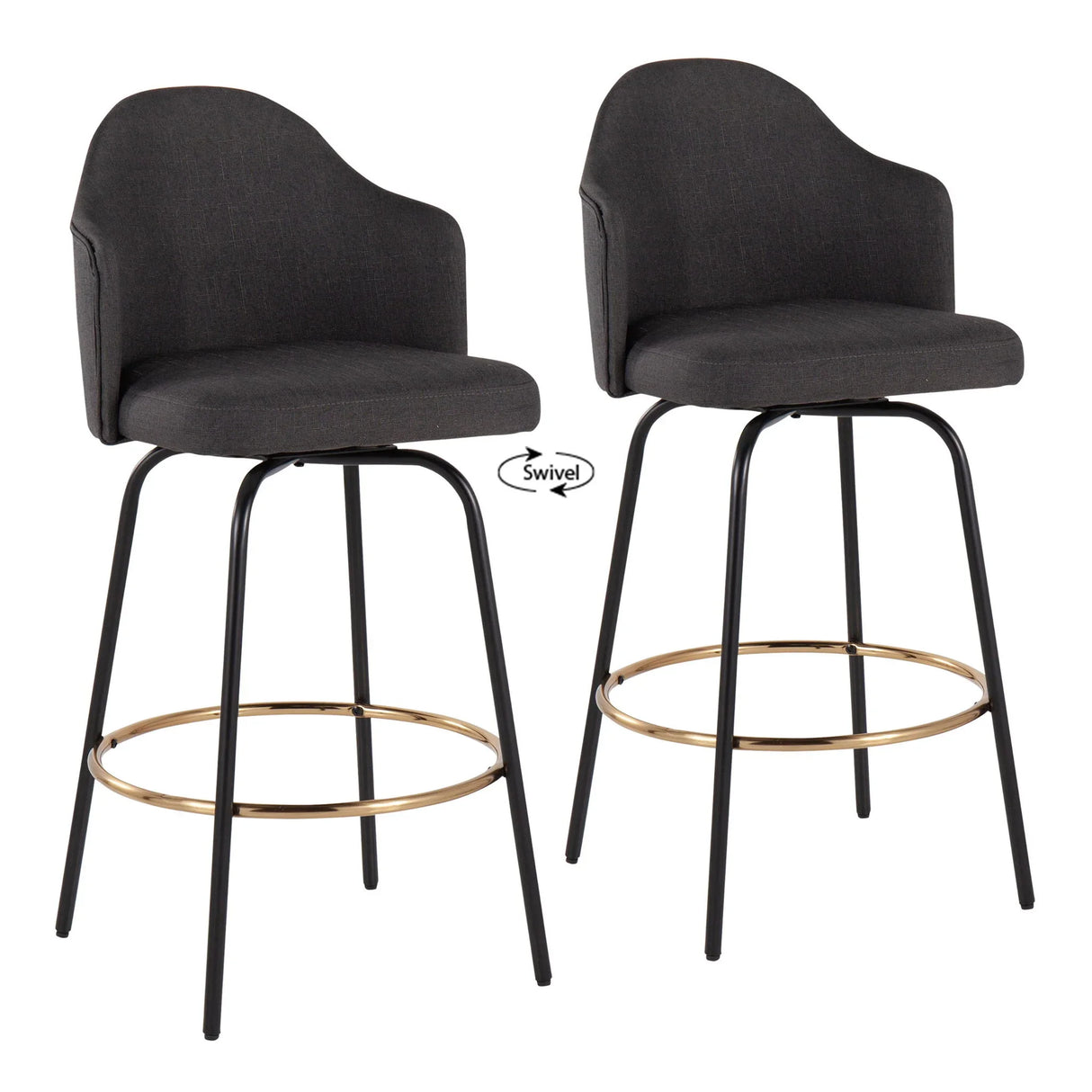 Ahoy - Contemporary Fixed Height Counter Stool Round Footrest (Set of 2) - Furniture Home Direct
