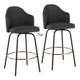 Ahoy - Contemporary Fixed Height Counter Stool Round Footrest (Set of 2) - Furniture Home Direct