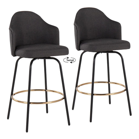 Ahoy - Contemporary Fixed Height Counter Stool Round Footrest (Set of 2) - Furniture Home Direct
