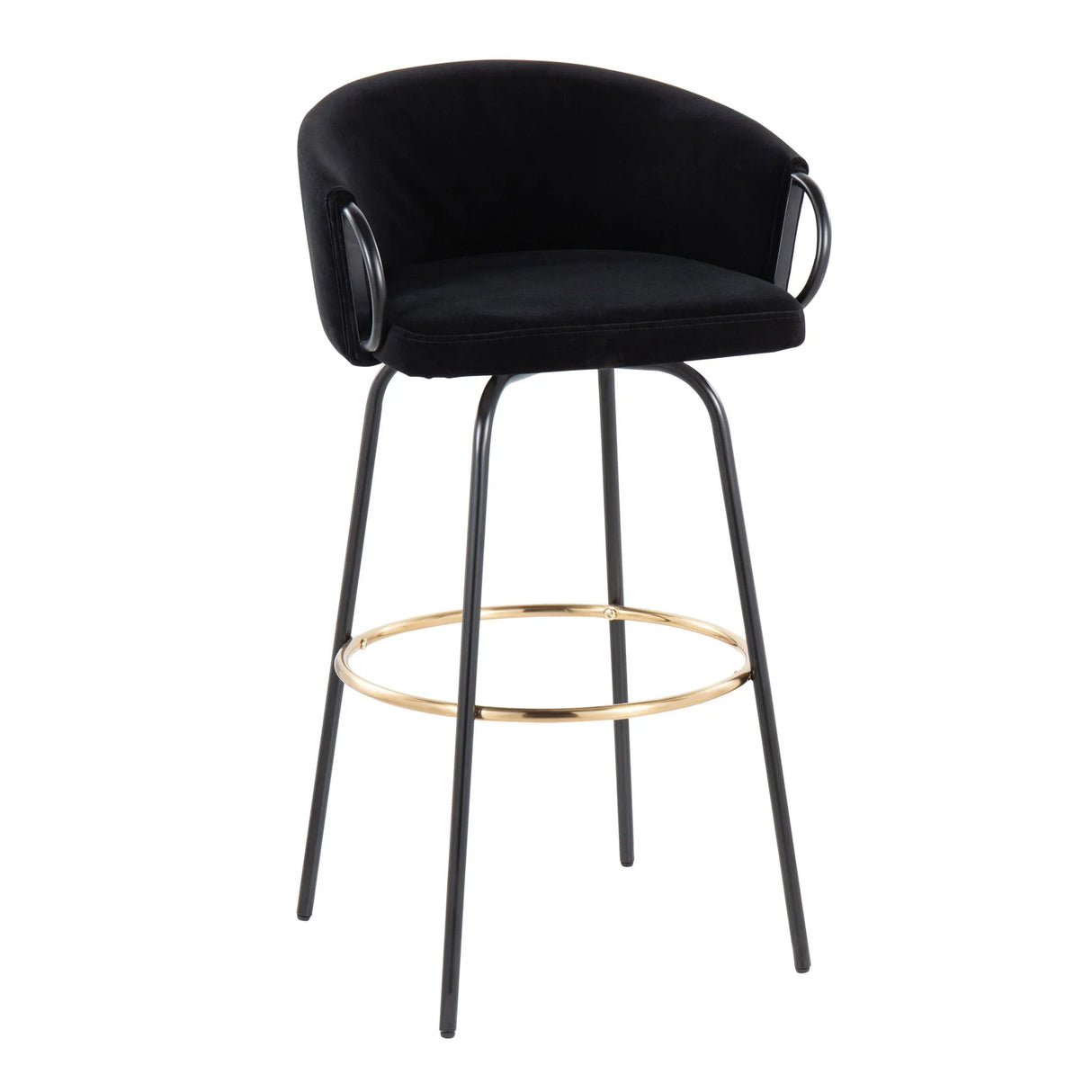 Claire - Contemporary / Glam Barstool With Footrest (Set of 2) - Furniture Home Direct