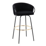 Claire - Contemporary / Glam Barstool With Footrest (Set of 2) - Furniture Home Direct