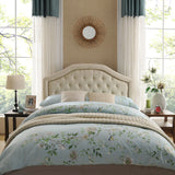 Queen & Full Size Headboard With Diamond Tufting And Nailhead Trim - Beige