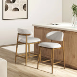 Locke - Modern Upholstered Counter Stool With Frame - Salt / Pepper - Furniture Home Direct