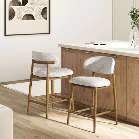 Locke - Modern Upholstered Counter Stool With Frame - Salt / Pepper - Furniture Home Direct