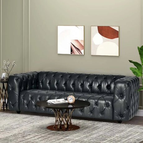 Modern PU Leather Sofa - Black - Furniture Home Direct