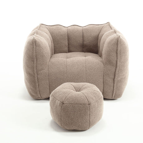 Soft Chenille Bean Bag Chair With High Resilient Foam - Furniture Home Direct