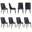 Dining Chairs Modern Set of 8 Upholstered PU Leather Black - Furniture Home Direct