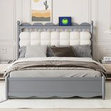 Storage Platform Bed, With 2 Big Drawers, Trundle, One Set Of Sockets & USB Ports - Furniture Home Direct