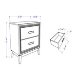 Almera - Glitter Nightstand - White - Furniture Home Direct
