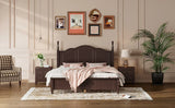 Platform Bed Queen Size With Slat Support Dark Walnut - Furniture Home Direct