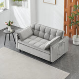 Modern Velvet Sofa, Sofa Pull-Out Bed, Small Love Seat Casual Sofa With Back, With Pillow, Pockets, Living Room Furniture, 3 In 1 Convertible Sleep Sofa Bed - Furniture Home Direct