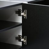 TV Stand High Gloss Console 74 Inch Length Modern Black - Furniture Home Direct