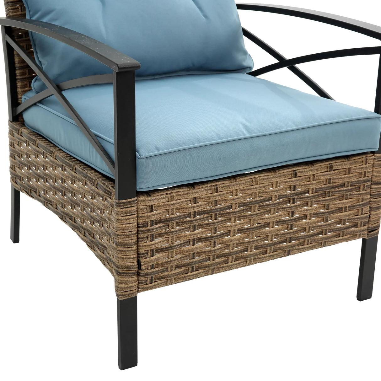 4 PC Outdoor Patio Set - Blue - Furniture Home Direct