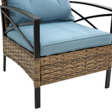 4 PC Outdoor Patio Set - Blue - Furniture Home Direct