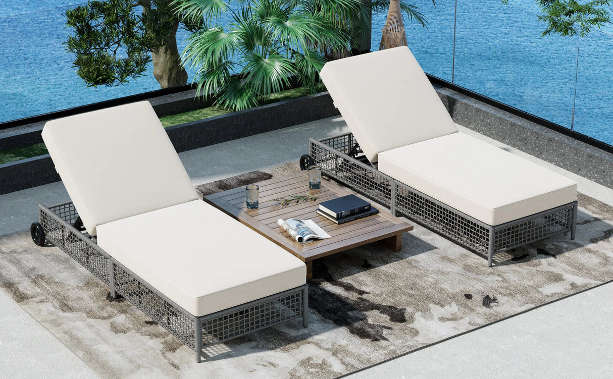 Outdoor Lounge Chair - Beige - Furniture Home Direct