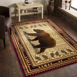 Nature's Nest - 5'3" X 7'3" Lodge Area Rug - Multi, Red - Furniture Home Direct