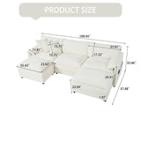 Modern Comfy Deep Seat Modular Sectional Sofa Cloud Couch With Ottoman - Furniture Home Direct