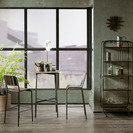 Renu - Round Bar Table With Industrial Charm - Light Brown - Furniture Home Direct