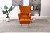Modern Accent Chair With Ottoman, Comfy Armchair For Living Room - Furniture Home Direct