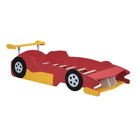 Race Car-Shaped Platform Bed With Wheels - Furniture Home Direct