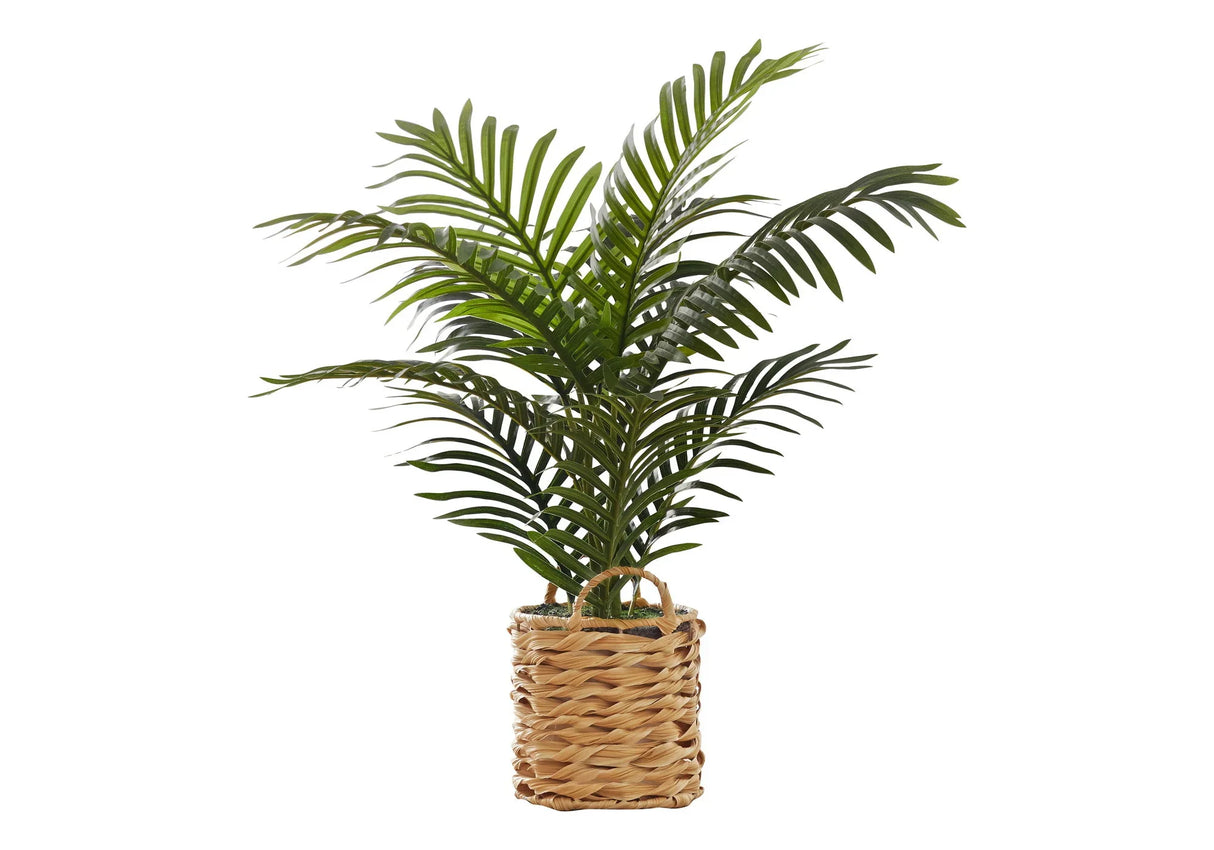 24" Tall, Artificial Plant, Palm, Indoor, Faux, Fake, Table, Floor, Greenery, Potted, Real Touch, Decorative - Green / Beige - Furniture Home Direct