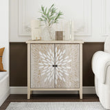 2 Door Carved Storage Cabinet With Adjustable Shelf, Accent Furniture - Furniture Home Direct