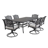 Stylish Outdoor 7 Piece Aluminum Dining Set With Cushion - Furniture Home Direct