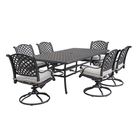 Stylish Outdoor 7 Piece Aluminum Dining Set With Cushion - Furniture Home Direct
