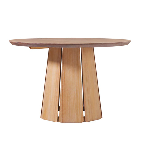 Round Pedestal Dining Table - Light Brown - Furniture Home Direct