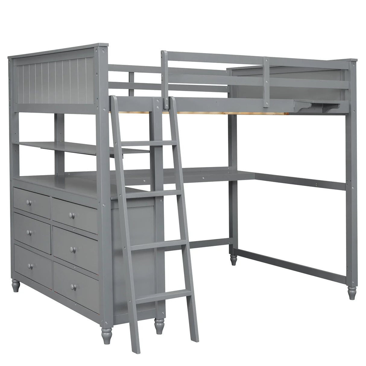 Loft Bed With Drawers With Desk And Shelves - Furniture Home Direct