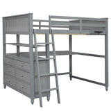 Loft Bed With Drawers With Desk And Shelves - Furniture Home Direct