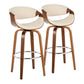Symphony - Mid Century Modern Fixed Height Barstool With Swivel With Round Footrest (Set of 2) - Furniture Home Direct