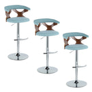Gardenia - Mid Century Modern Adjustable Barstool With Swivel With Rounded T Footrest (Set of 2) - Furniture Home Direct