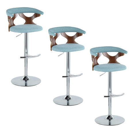 Gardenia - Mid Century Modern Adjustable Barstool With Swivel With Rounded T Footrest (Set of 2) - Furniture Home Direct