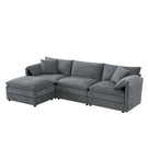 Modular Sectional With Deep And Wide Seat, Cloud Couch Set With Double Cushions Sofa With Movable Ottoman - Furniture Home Direct
